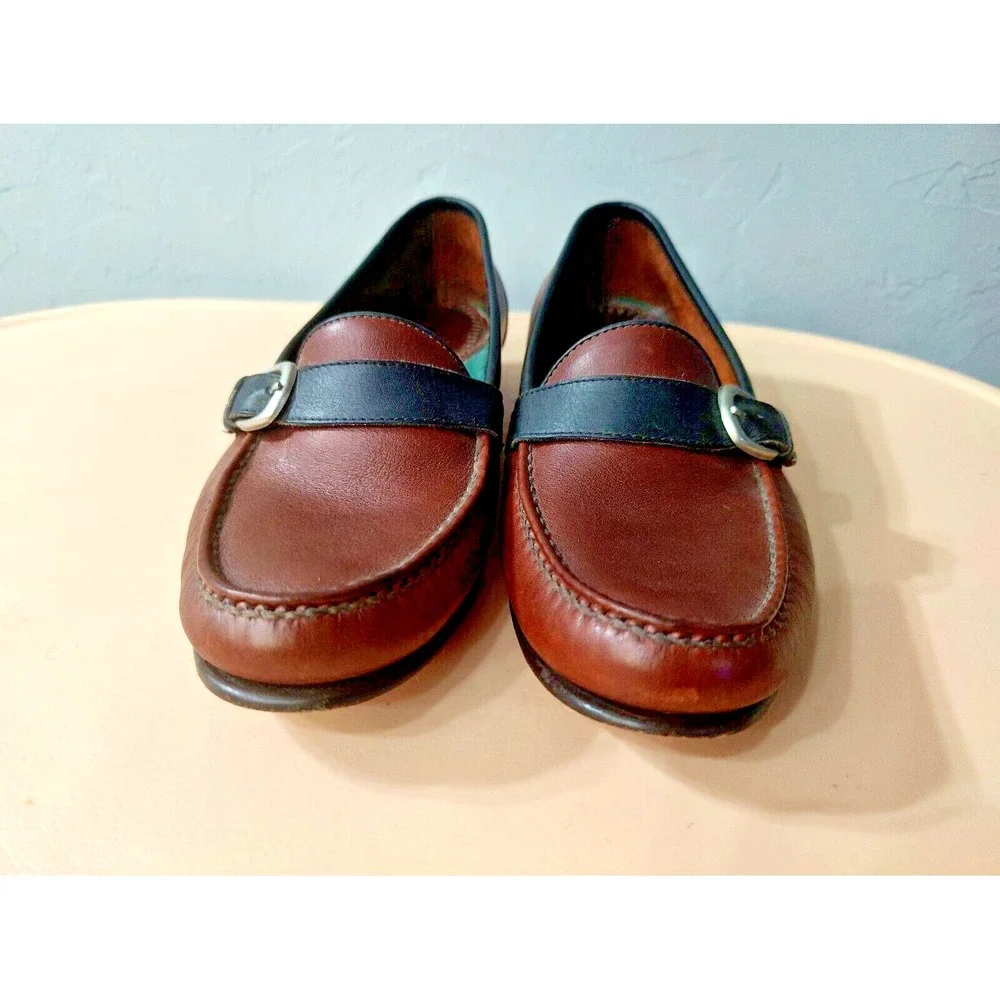 Greg Norman Made in Indonesia Mens Brown Leather Oxford Loafers Shoes Size 9.5 M